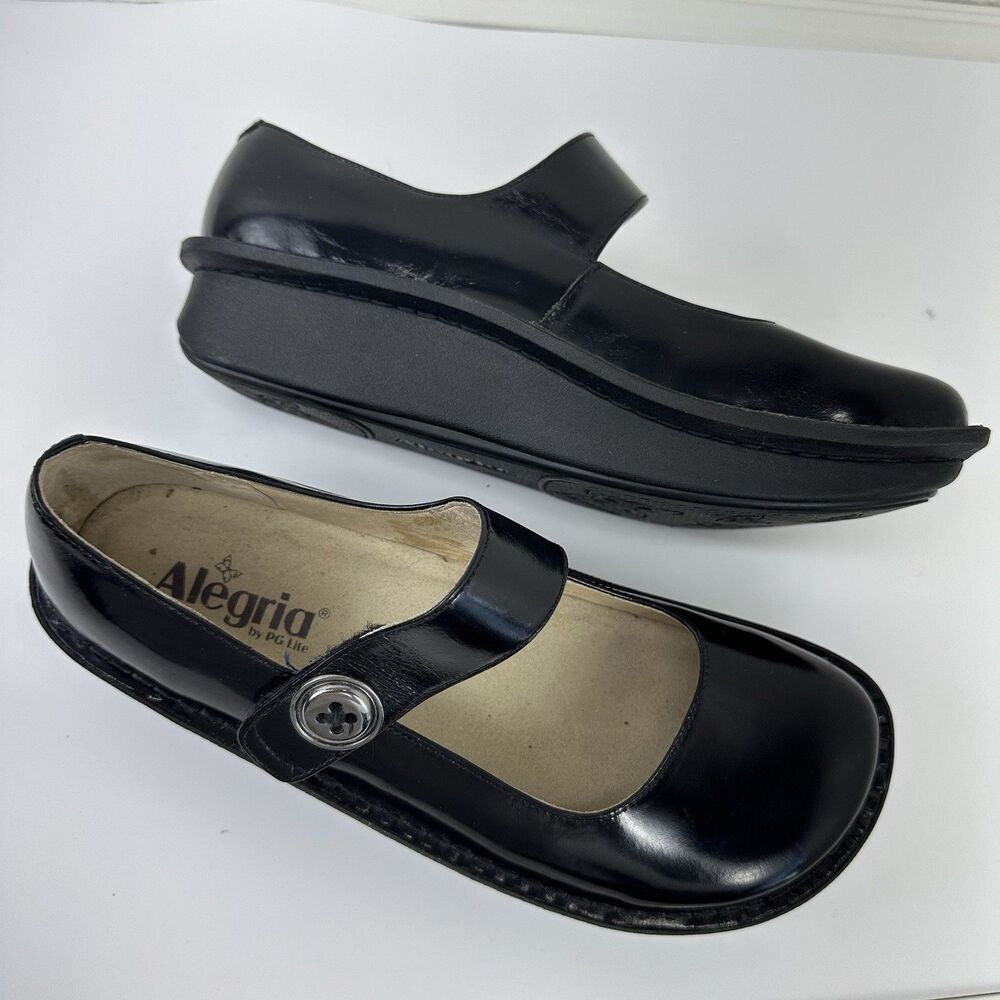 Alegria Paloma Black Leather Mary Jane Shoes PAL-011 Size 41 US 10.5/11 Comfort